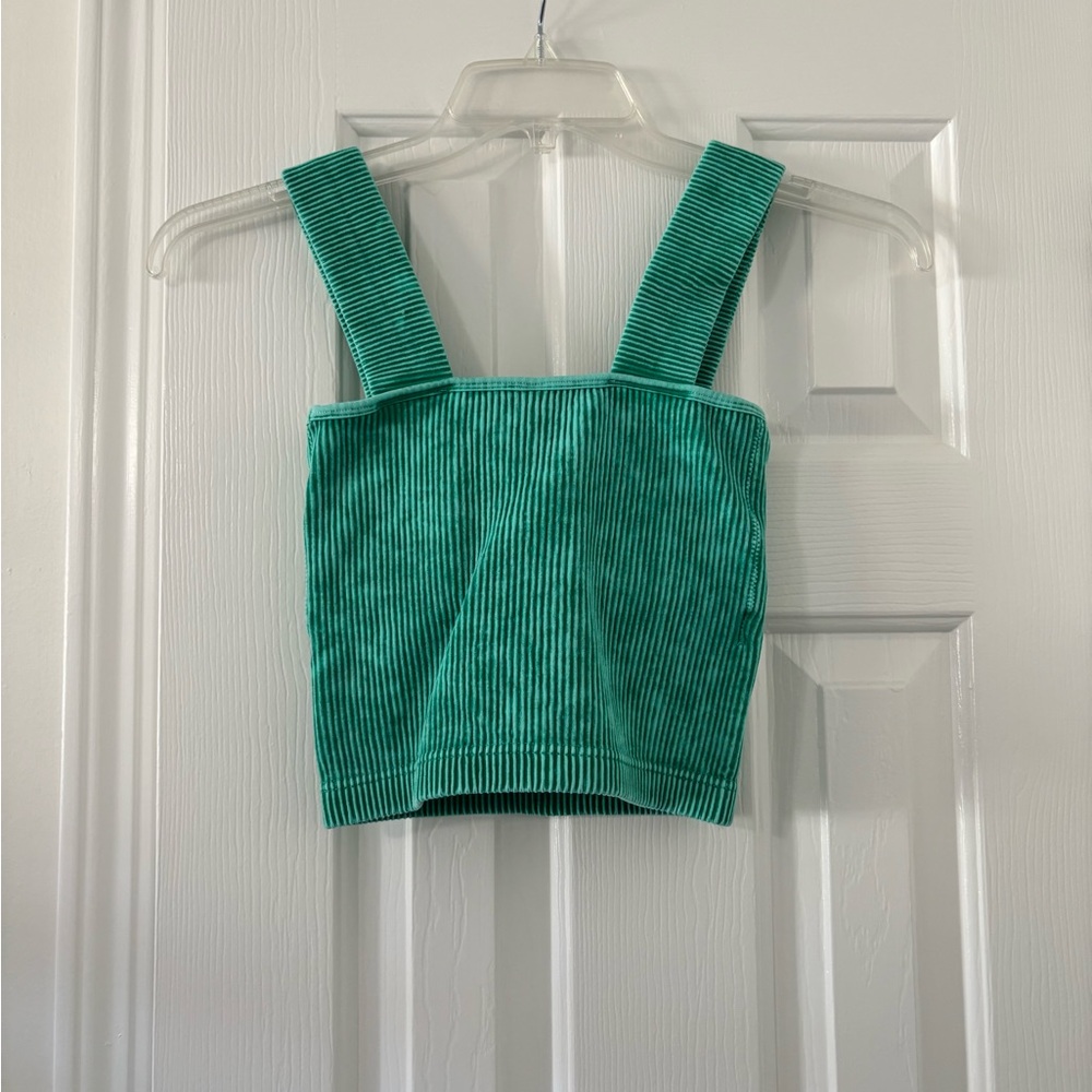 Zenana Green Ribbed Tank Top L/XL